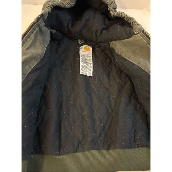 Carhartt boys 4t jacket USA green quilted interior rn#14806 hoodie - Picture 9 of 11